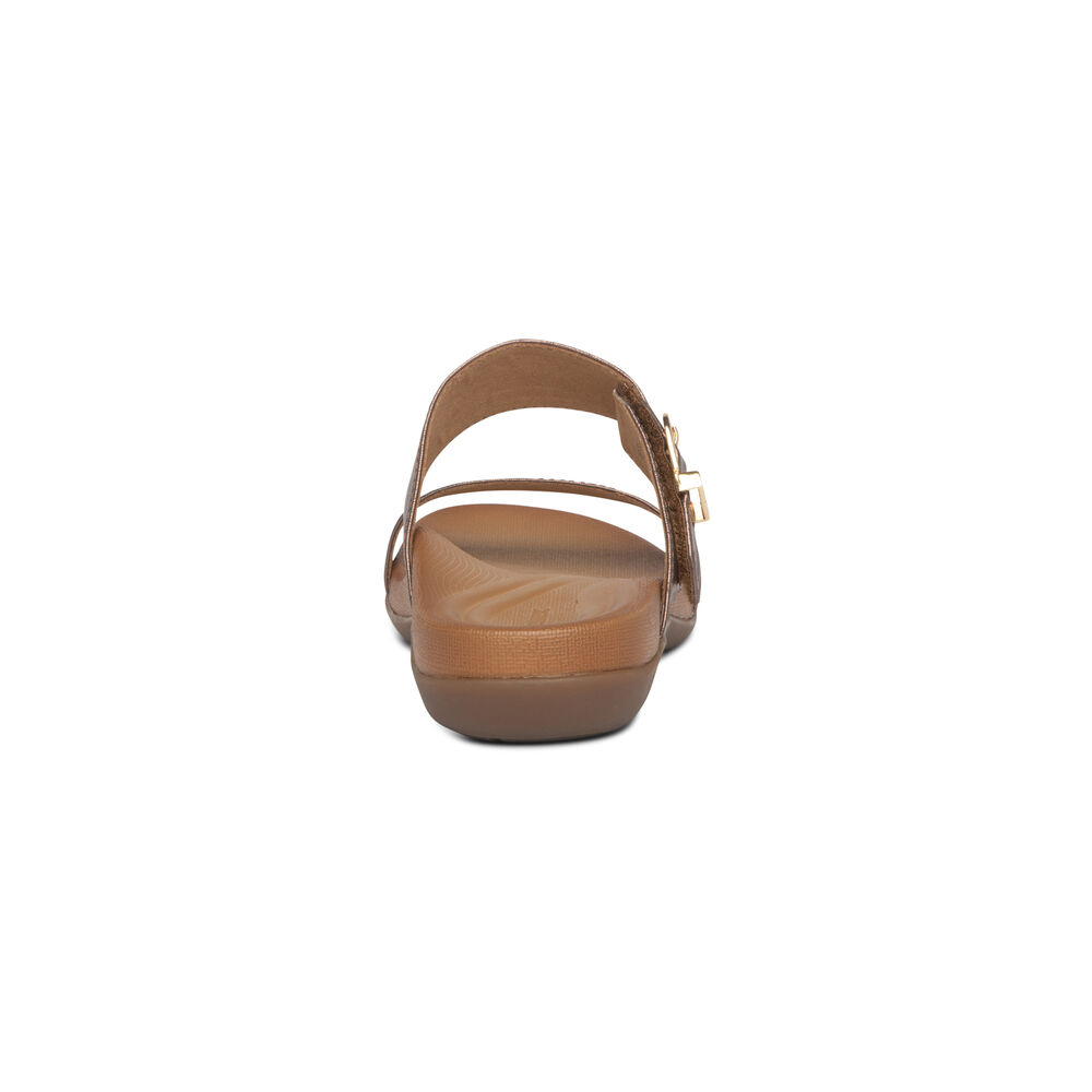 Aetrex Women's Mimi Water-Friendly Sandals - Bronze | USA CHBCX63